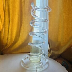60s MCM Spiral Clear Lucite Umbrella Stand By Dorothy Thorpe Mid Century Pop Art